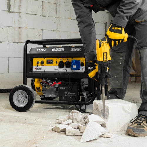 Генератор бензиновый PS 55 EA, 5.5 кВт, 230 В, 25 л, коннектор автоматики, электростартер Denzel по ценам производителя в Екатеринбурге с доставкой по всей России