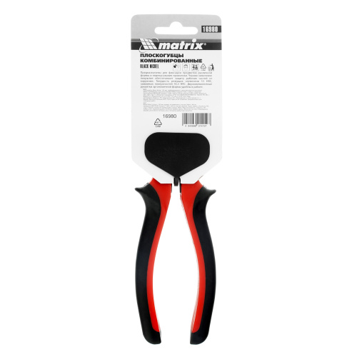 Плоскогубцы комбинированные Black Nickel, 180 мм, двухкомпонентные рукоятки Matrix по ценам производителя в Екатеринбурге с доставкой по всей России