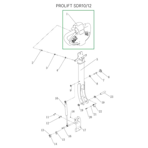 Верхняя часть ручки в сборе для штабелеров SDR 1016/1030/1035/1225/1230/1235/1635 по ценам производителя в Екатеринбурге с доставкой по всей России