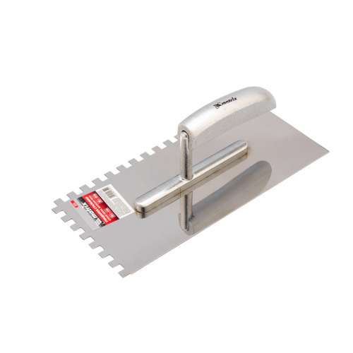 Гладилка из нержавеющей стали, 280 x 130 мм, деревянная ручка, зуб 8 x 8 мм Matrix по ценам производителя в Екатеринбурге с доставкой по всей России