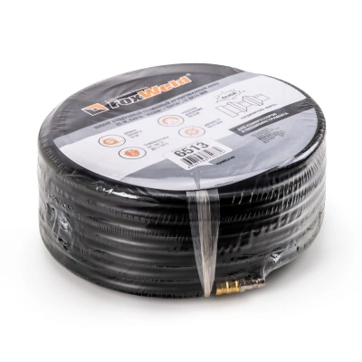 Резиновый маслостойкий воздушный шланг с фитингами Rapid, 20 бар, 15х9 мм, 25 м. AERO