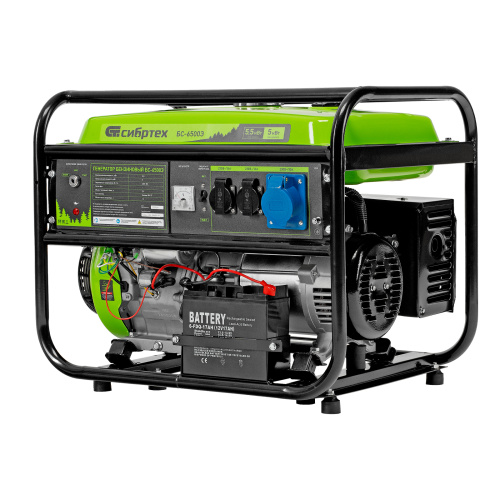 Генератор бензиновый БС-6500Э, 5.5 кВт, 230В, четырехтактный, 25 л, электростартер Сибртех по ценам производителя в Екатеринбурге с доставкой по всей России