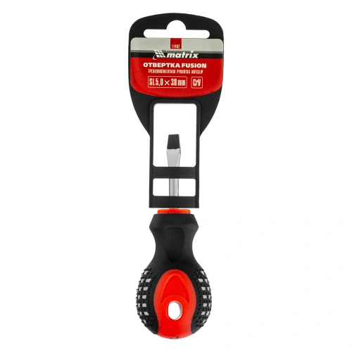 Отвертка Fusion, SL5 х 38 мм, CrV, трехкомпонентная рукоятка "Anti slip" Matrix по ценам производителя в Екатеринбурге с доставкой по всей России