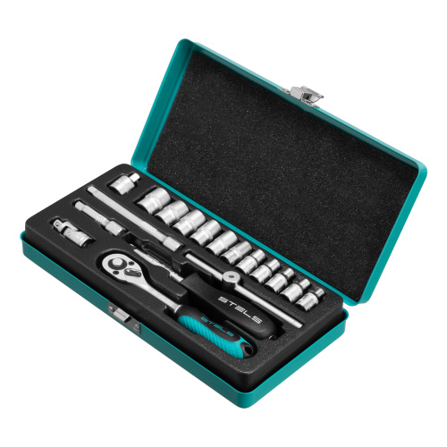 Набор торцевых головок с трещоткой, 1/4", 18 предметов Stels по ценам производителя в Екатеринбурге с доставкой по всей России