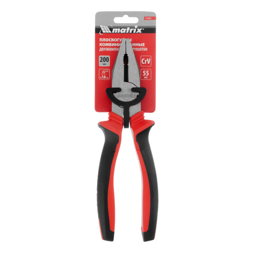 Плоскогубцы комбинированные, 200 мм, хром-ванадий, двухкомпонентные рукоятки Matrix по ценам производителя в Екатеринбурге с доставкой по всей России