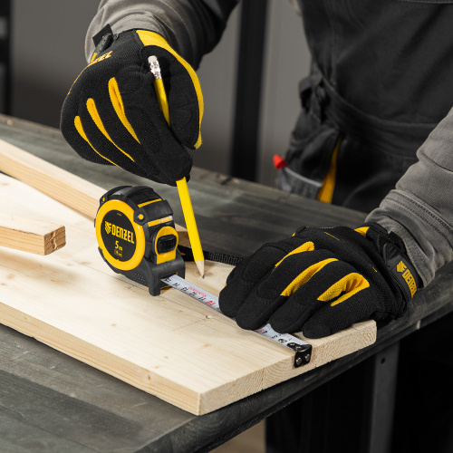 Рулетка 5м х 19мм, автоматич. фиксац., нейлон. покрытие, магнит. зацеп, двухстор. разметка Denzel по ценам производителя в Екатеринбурге с доставкой по всей России