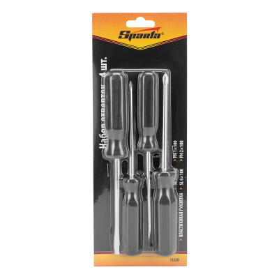 Набор отверток 4 шт, SL5 x 100.6 x 100, PH1 x 100, 2 x 100, углеродистая сталь, пластиковая рукоятка Sparta по ценам производителя в Екатеринбурге с доставкой по всей России