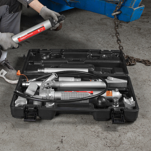 Растяжка гидравлическая, 10 т, набор из 17 предметов, 7 сменных насадок, в пластиковом кейсе Matrix по ценам производителя в Екатеринбурге с доставкой по всей России