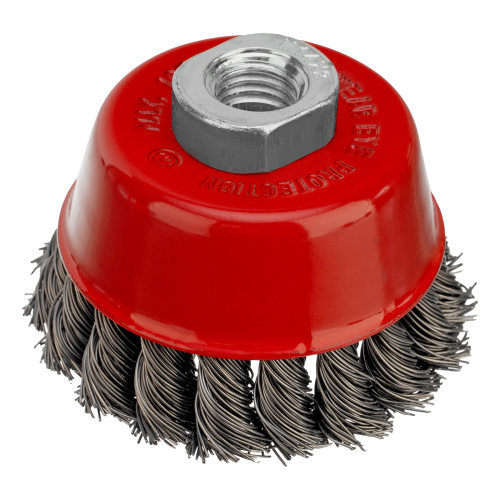 Щетка для УШМ, 75 мм, М14, "чашка", крученая проволока 0.5 мм Matrix по ценам производителя в Екатеринбурге с доставкой по всей России