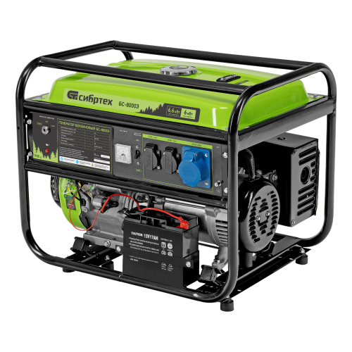 Генератор бензиновый БС-8000Э, 6,6 кВт, 230В, четырехтактный, 25 л, электростартер Сибртех по ценам производителя в Екатеринбурге с доставкой по всей России