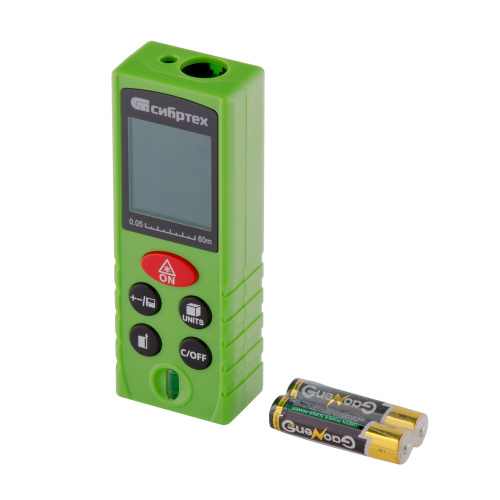 Лазерный дальномер PM-60,60 м,с пузырьковым уровнем Сибртех по ценам производителя в Екатеринбурге с доставкой по всей России
