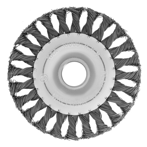 Щетка для УШМ 125 мм, посадка 22.2 мм, плоская, крученая проволока 0.5 мм Matrix по ценам производителя в Екатеринбурге с доставкой по всей России