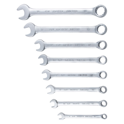 Набор ключей комбинированных, 8-19 мм, 8 шт, CrV, матовый хром Matrix по ценам производителя в Екатеринбурге с доставкой по всей России