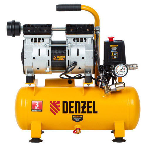 Компрессор DLS650/10 безмаслянный малошумный 650 Вт, 120 л/мин, ресивер 10 л Denzel по ценам производителя в Екатеринбурге с доставкой по всей России