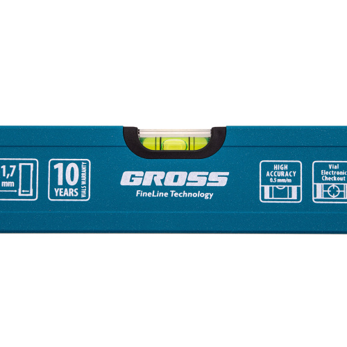 Уровень алюминиевый усиленный, 400 мм, 3 глазка Gross по ценам производителя в Екатеринбурге с доставкой по всей России