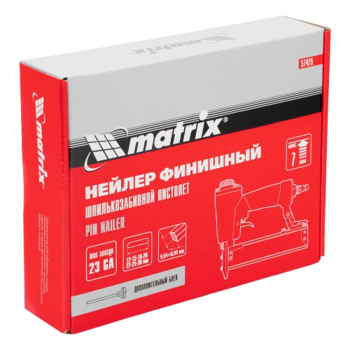 Нейлер финишный, шпилькозабивной пистолет, пневматический, гвоздь 23GA D 0.64 мм  длина 10-30 мм Matrix по ценам производителя в Екатеринбурге с доставкой по всей России