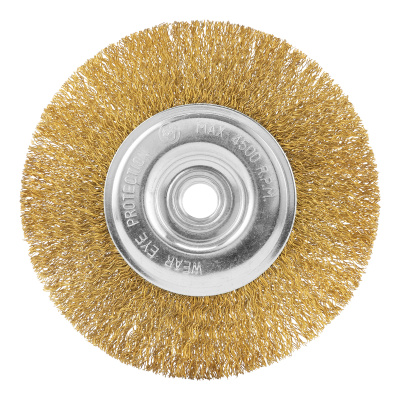 Щетка для УШМ, 125 мм, М14, плоская, латунированная витая проволока Matrix по ценам производителя в Екатеринбурге с доставкой по всей России