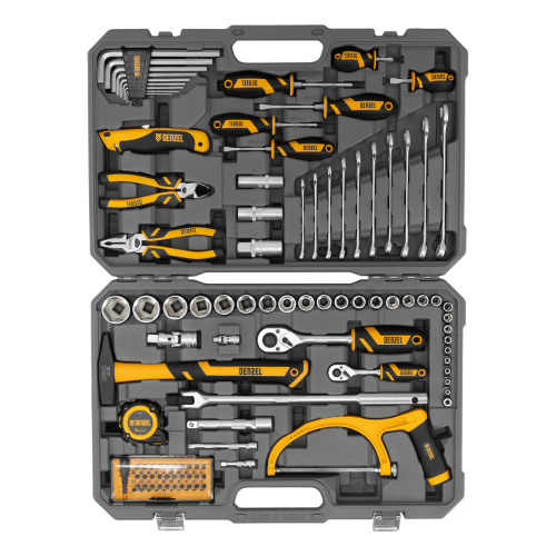 Набор инструментов, 1/2", 1/4", CrV, S2, пластиковый кейс, 100 предметов Denzel по ценам производителя в Екатеринбурге с доставкой по всей России