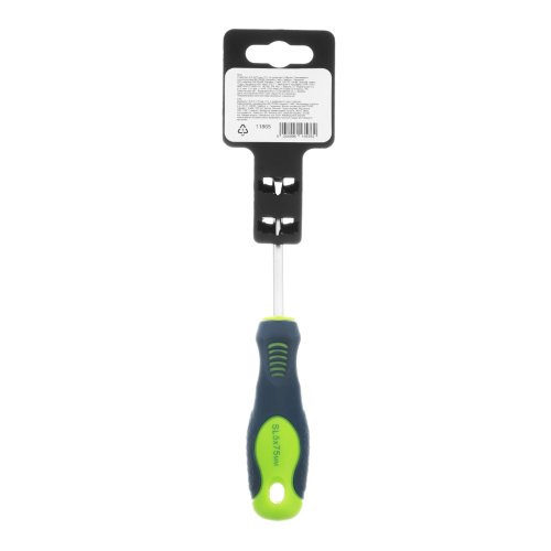 Отвертка, SL5 х 75 мм, CrV, двухкомпонентная рукоятка Сибртех по ценам производителя в Екатеринбурге с доставкой по всей России