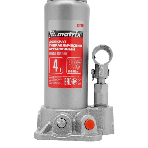 Домкрат гидравлический бутылочный, 4 т, высота подъема 194-372 мм, в пластиковый кейсе Matrix по ценам производителя в Екатеринбурге с доставкой по всей России