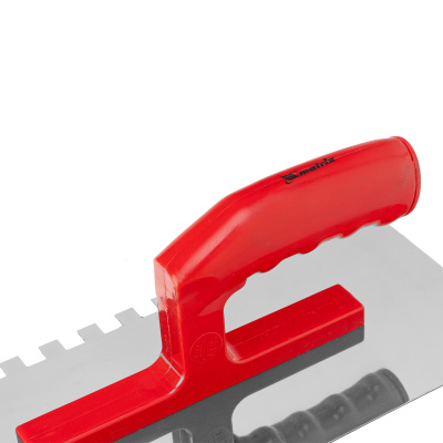 Гладилка из нержавеющей стали, 280 х 130 мм, зеркальная полировка, пластмассовая ручка, зуб 10 х 10 мм Matrix по ценам производителя в Екатеринбурге с доставкой по всей России