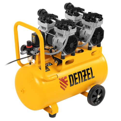 Компрессор безмасляный, малошумный DLS 1500/50, 1500 ВТ, 2x750, 50 л, 260 л/мин Denzel по ценам производителя в Екатеринбурге с доставкой по всей России
