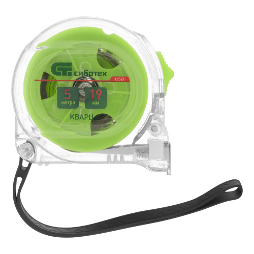 Рулетка Кварц,прозрачный корпус,амортизатор,5 м х 19 мм Сибртех по ценам производителя в Екатеринбурге с доставкой по всей России