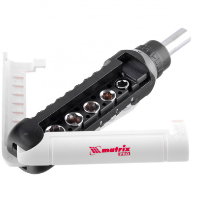 Отвертка реверсивная с набором бит и торцевых головок, 15 шт, CrV Matrix Pro по ценам производителя в Екатеринбурге с доставкой по всей России