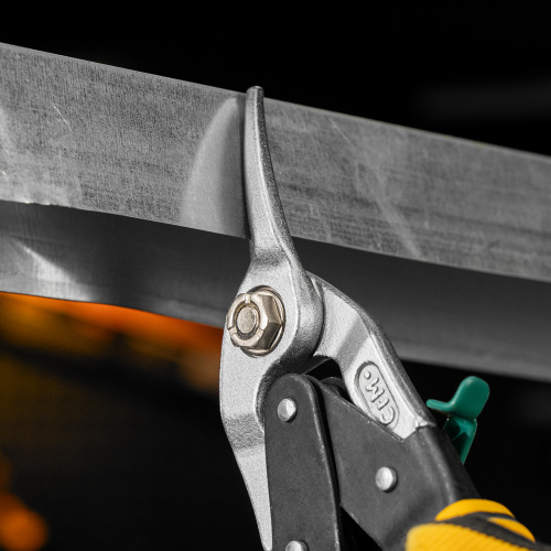 Ножницы по металлу, 270 мм, прямой и правый рез, сталь-СrMo, трехкомпонентные рукоятки Denzel по ценам производителя в Екатеринбурге с доставкой по всей России