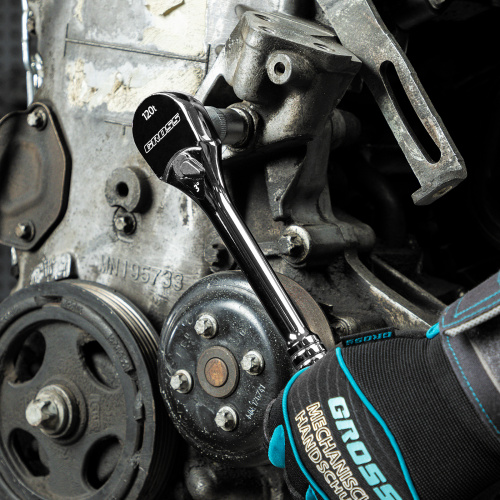 Ключ-трещотка 1/2", CrV, 120 зубьев, цельнометаллический, хром Gross по ценам производителя в Екатеринбурге с доставкой по всей России