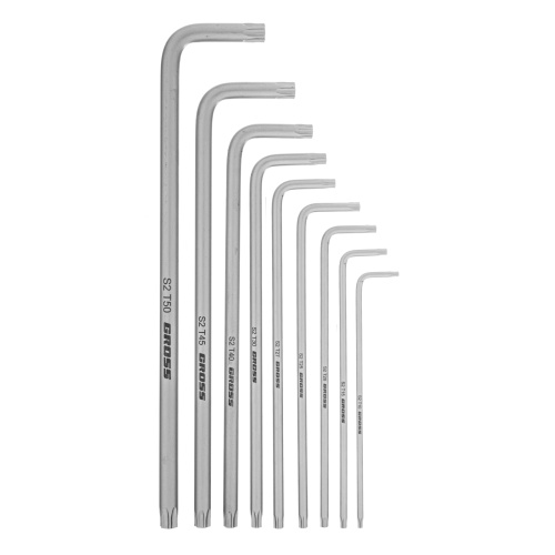 Набор ключей имбусовых Torx -TT, 9 шт: T10-T50, экстра-длинные, S2, сатинированные Gross по ценам производителя в Екатеринбурге с доставкой по всей России