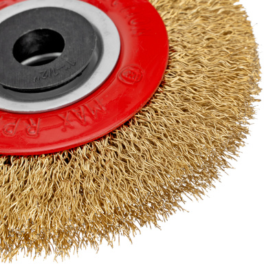 Щетка для точила, 100 мм, посадка 20 мм, плоская, латунир. витая проволока Matrix по ценам производителя в Екатеринбурге с доставкой по всей России