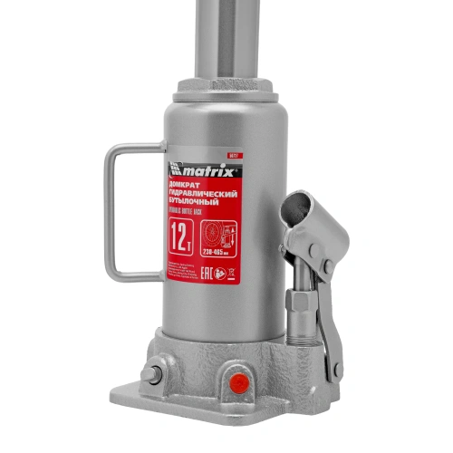 Домкрат гидравлический бутылочный, 12 т, высота подъема 230-465 мм Matrix по ценам производителя в Екатеринбурге с доставкой по всей России