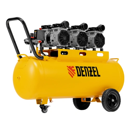 Компрессор безмасляный, малошумный DLS 1800/100,1800 Вт, 3x600, 100 л, 345 л/мин Denzel по ценам производителя в Екатеринбурге с доставкой по всей России