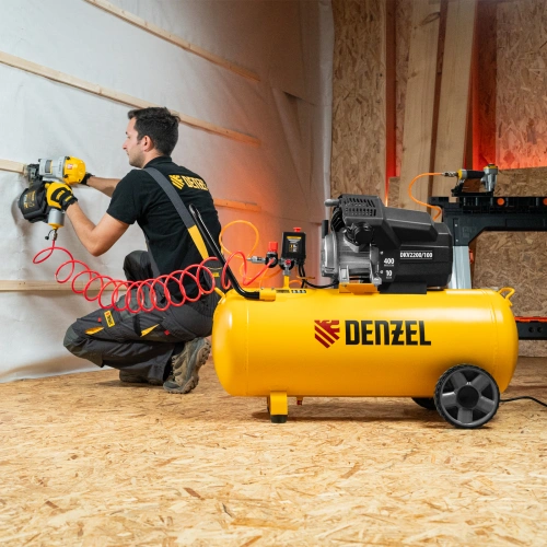 Компрессор воздушный DKV2200/100, Х-PRO 2.2 кВт, 400 л/мин, 100л Denzel по ценам производителя в Екатеринбурге с доставкой по всей России