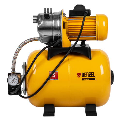 Насосная станция PS1000Х, 1000 Вт, 3500 л/ч, ресивер 24 л, подъем 44 м, нержавейка Denzel по ценам производителя в Екатеринбурге с доставкой по всей России