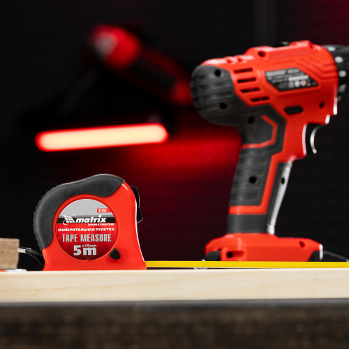 Рулетка Double fixation,5 м х 19 мм,обрезиненный корпус,двойная плавная фиксация Matrix по ценам производителя в Екатеринбурге с доставкой по всей России