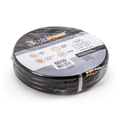 Резиновый маслостойкий воздушный шланг с фитингами Rapid, 20 бар, 15х9 мм, 10 м. AERO