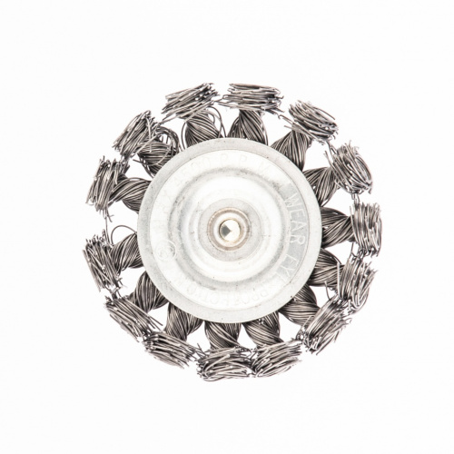 Щетка для дрели, 75 мм, плоская со шпилькой, крученая металлическая проволока 0.5 мм Сибртех по ценам производителя в Екатеринбурге с доставкой по всей России