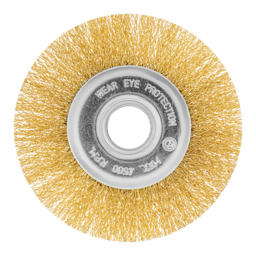 Щетка для УШМ, 125 мм, посадка 22.2 мм, плоская, латунированная витая проволока Matrix по ценам производителя в Екатеринбурге с доставкой по всей России