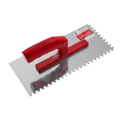 Гладилка из нержавеющей стали, 280 х 130 мм, зеркальная полировка, пластмассовая ручка, зуб 6 х 6 мм Matrix по ценам производителя в Екатеринбурге с доставкой по всей России