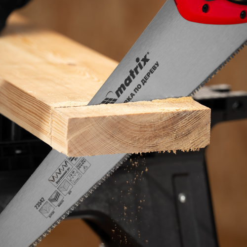 Ножовка по дереву, 500 мм, 7-8 TPI, зуб-3D, каленый зуб, двухкомпонентная рукоятка Matrix по ценам производителя в Екатеринбурге с доставкой по всей России