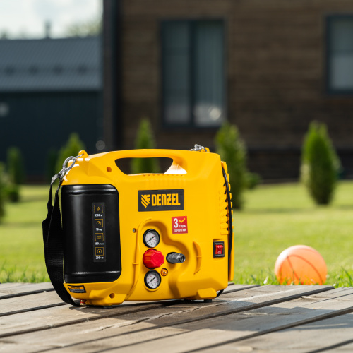 Компрессор воздушный DL1300, 10 бар, 1,3 кВт 180 л/мин 5 л, с набором аксессуаров Denzel по ценам производителя в Екатеринбурге с доставкой по всей России