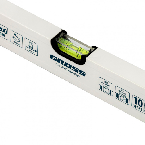 Уровень алюминиевый, 1200 мм, фрезерованный, 3 глазка, магнитный Gross по ценам производителя в Екатеринбурге с доставкой по всей России