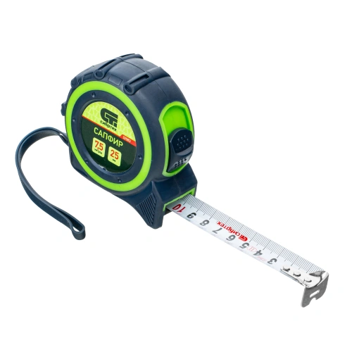 Рулетка Сапфир,двухкомпонентный корпус,7,5 м х 25 мм Сибртех по ценам производителя в Екатеринбурге с доставкой по всей России