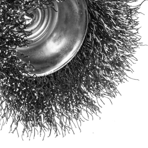 Щетка для дрели, 50 мм, Чашка, со шпилькой, нержавеющая витая проволока Denzel по ценам производителя в Екатеринбурге с доставкой по всей России