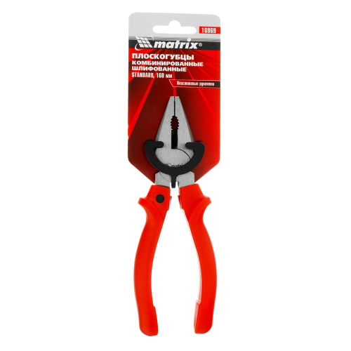 Плоскогубцы комбинированные Standard, 160 мм, шлифованные, пластмассовые рукоятки Matrix по ценам производителя в Екатеринбурге с доставкой по всей России