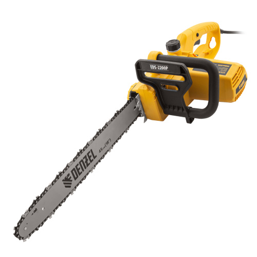 Пила цепная электрическая EDS-2200P, 2.2 кВт,поперечная, шина 45 см, шаг 3/8, паз 1.3 мм, 63 звена Denzel по ценам производителя в Екатеринбурге с доставкой по всей России