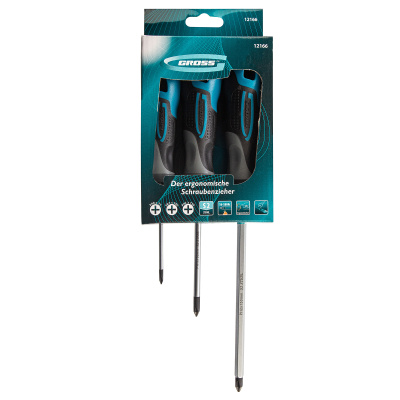 Набор отверток PH, 3 шт, S2, трехкомпонентная рукоятка Gross по ценам производителя в Екатеринбурге с доставкой по всей России