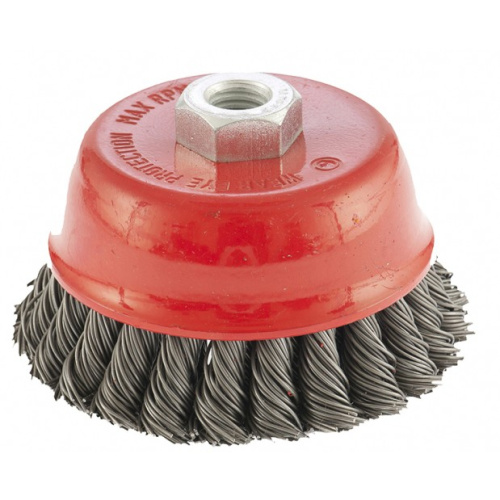 Щетка для УШМ, 100 мм, М14, "чашка", двухрядная, крученая проволока 0.8 мм Matrix по ценам производителя в Екатеринбурге с доставкой по всей России